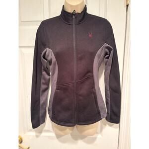Spyder Women’s Full Zip Performance Jacket S Black Athletic Fleece Ski outdoor